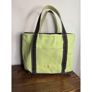 Vintage L.L.Bean Boat and Tote Canvas Bag Green Brown Rare AS IS